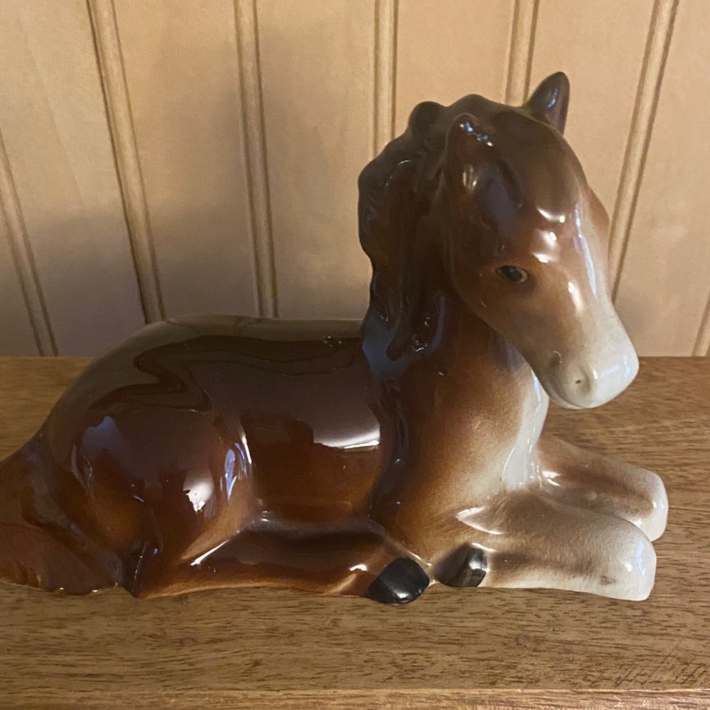 Vtg Ceramic Brown Horse/colt Figurine